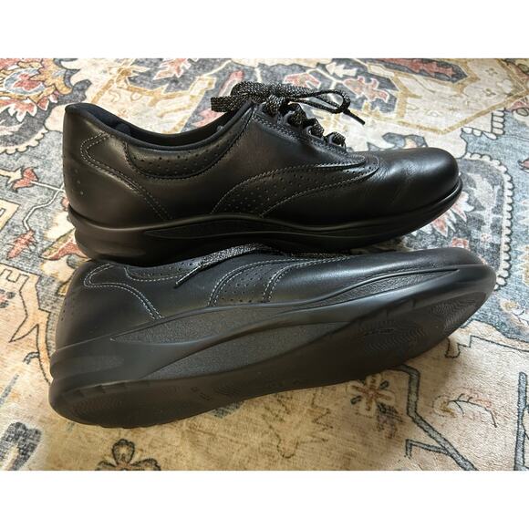 SAS Comfort Walking Shoes Black Leather slip on Supportive Sneakers - Picture 9 of 13